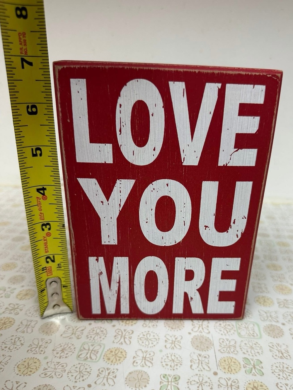 Red "LOVE YOU MORE" Wooden Plaque